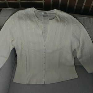 Talbots 1x cream cardigan, part cashmere.